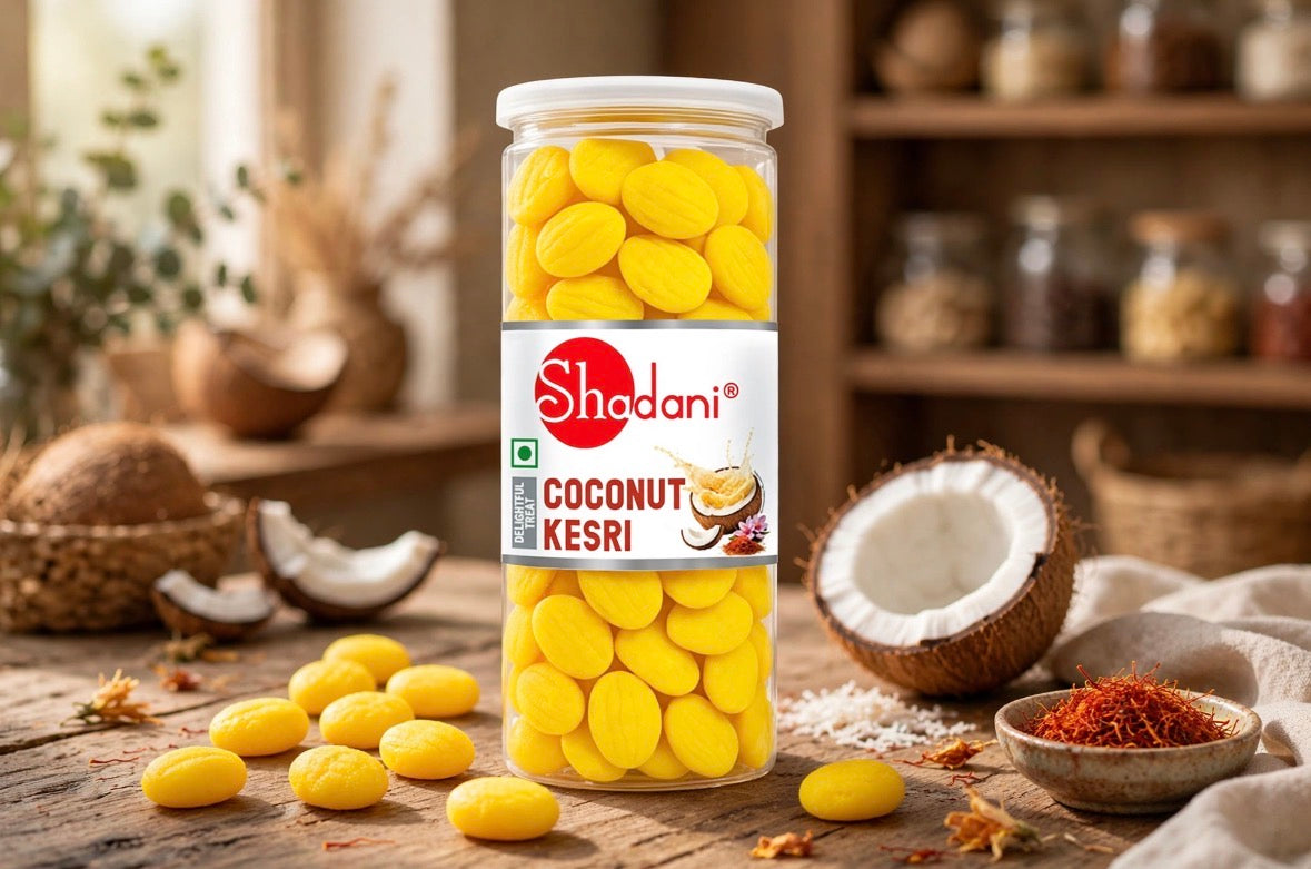 Coconut Kesri Peda Indian Sweet